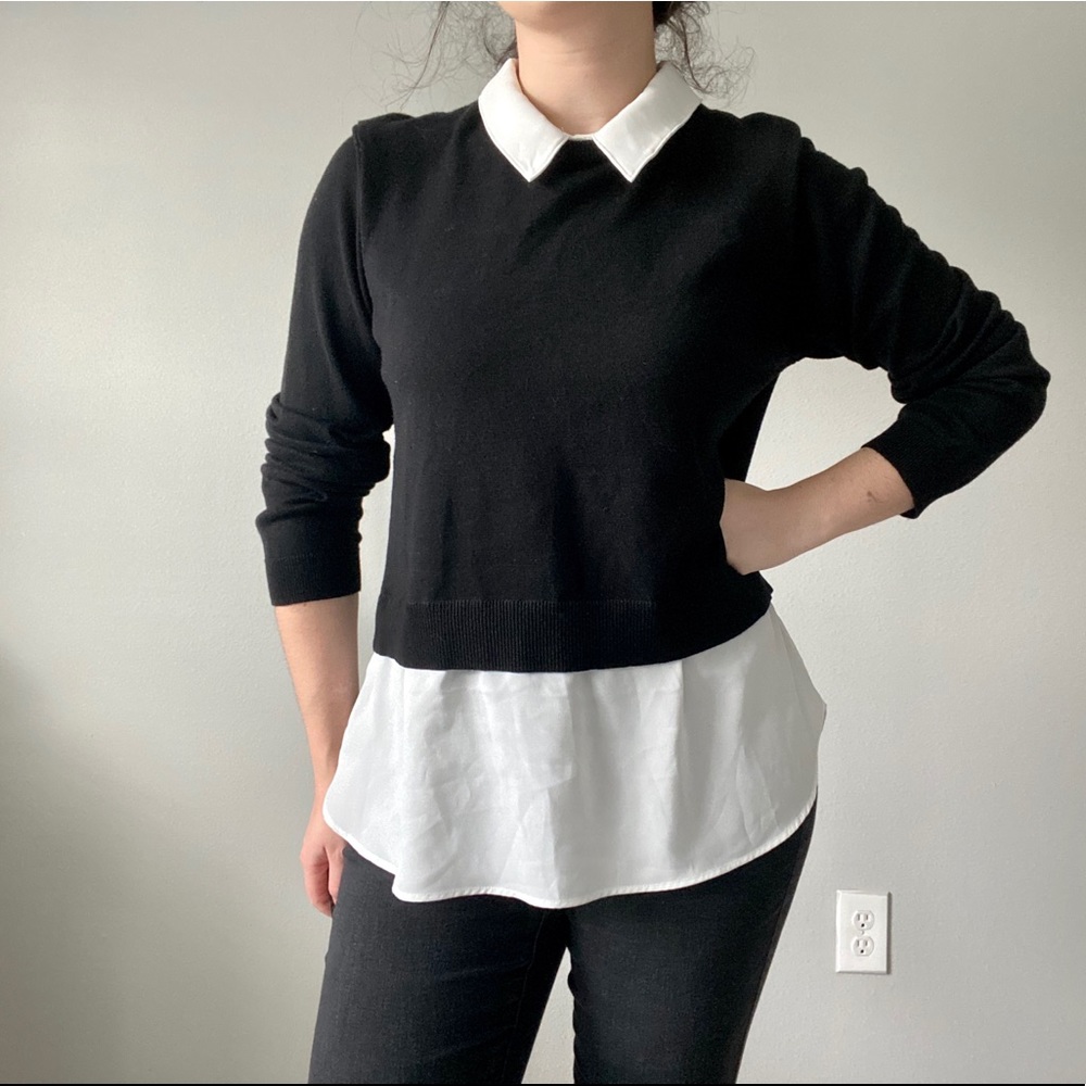 Mock Layer Collar Sweater
